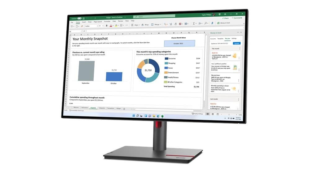 Lenovo ThinkVision P27h-30 27-inčni QHD IPS profesionalni monitor s USB-C priključkom